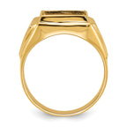 10k Men's Polished and Textured Masonic Ring Mounting (No Stone Included)