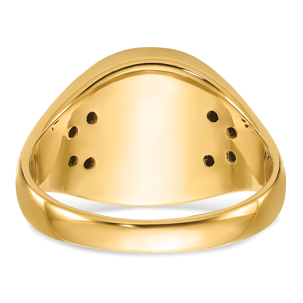 10k Men's Polished and Textured Masonic Ring Mounting (No Stone Included)