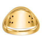 10k Men's Polished and Textured Masonic Ring Mounting (No Stone Included)
