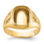 10k Men's Polished and Textured Masonic Ring Mounting (No Stone Included)