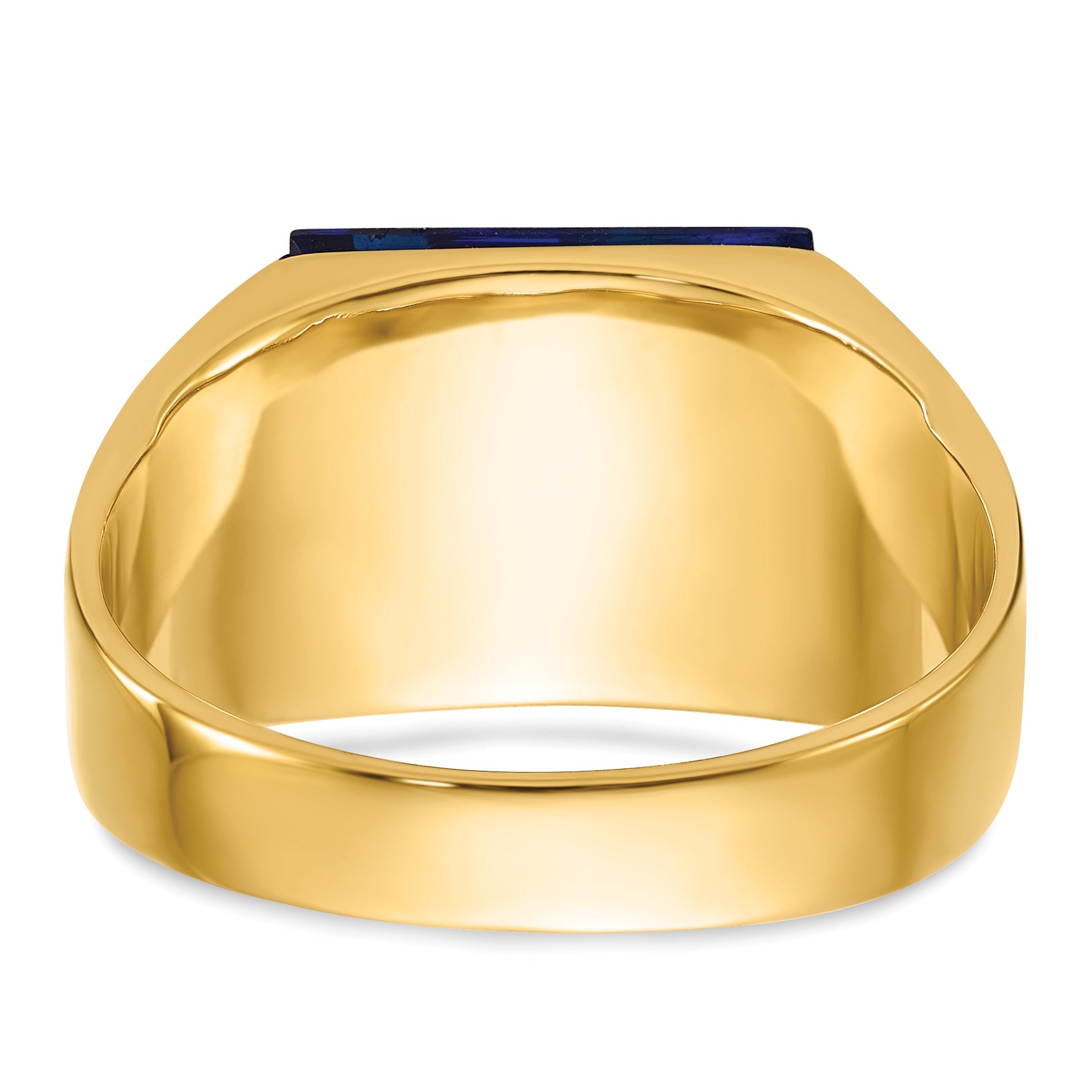 10 Karat Men's Polished and Textured with Black Enamel, Imitation Blue Spinel and AA Quality Diamond Masonic Ring - View 5