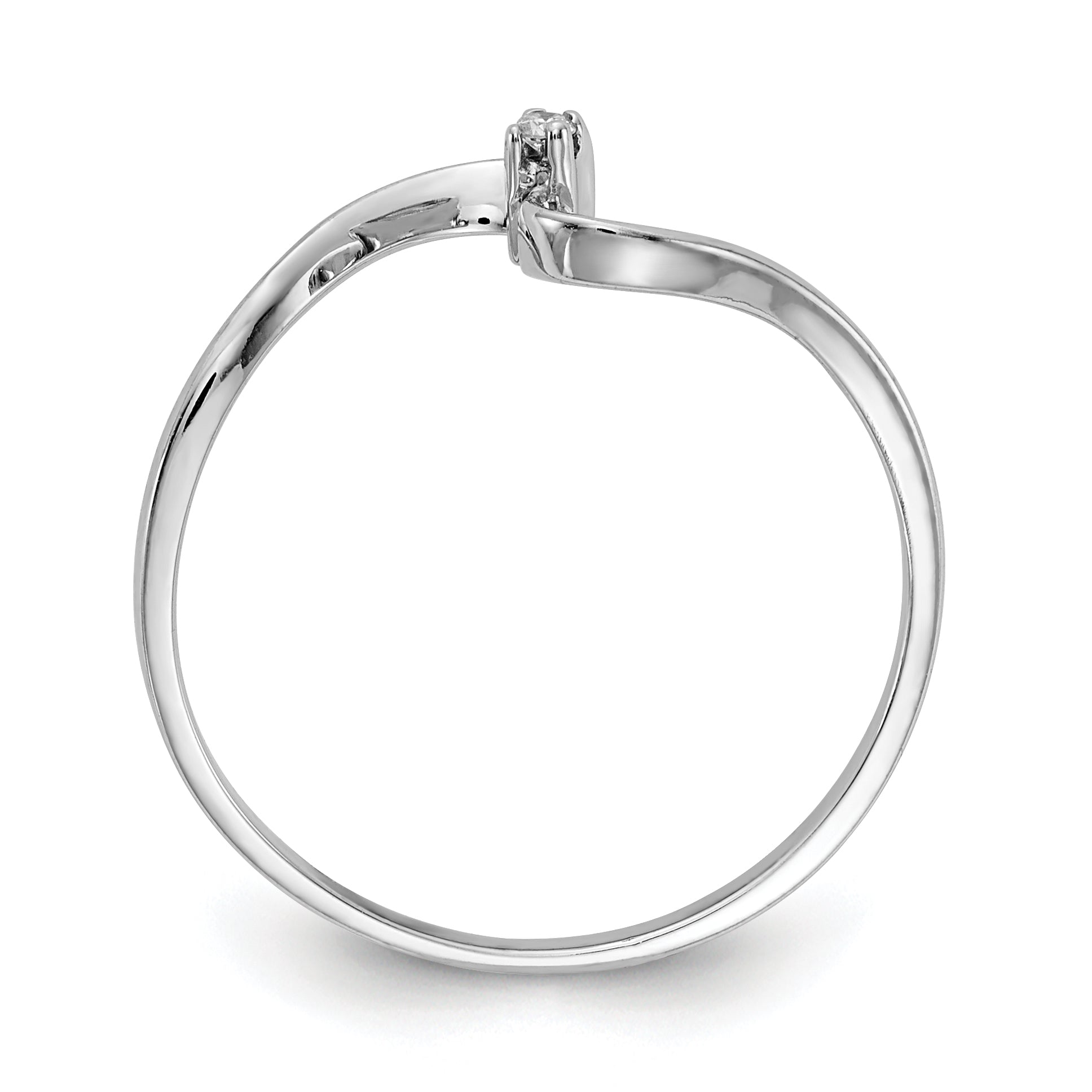 10 Karat White Gold Polished .01ct. Diamond Ring Mounting Secondary image