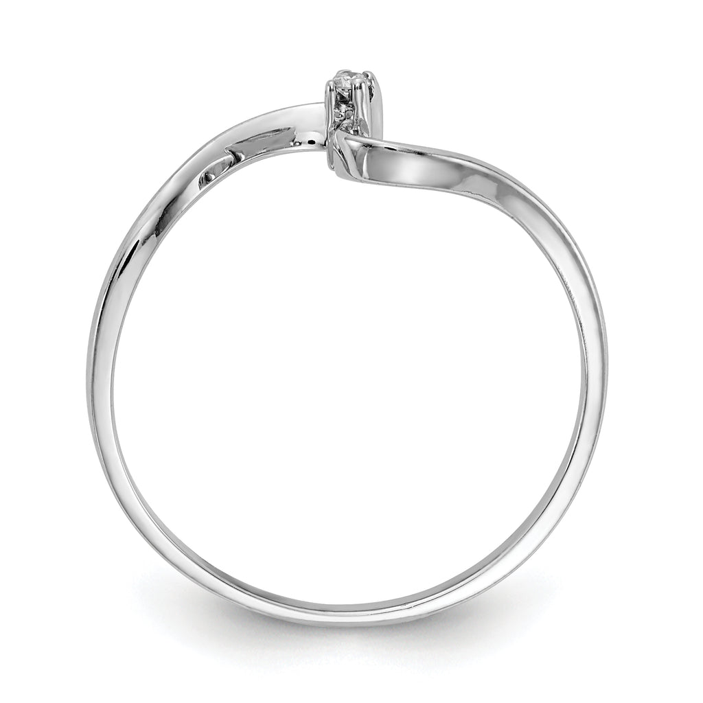 10 Karat White Gold Polished .01ct. Diamond Ring Mounting - View 2