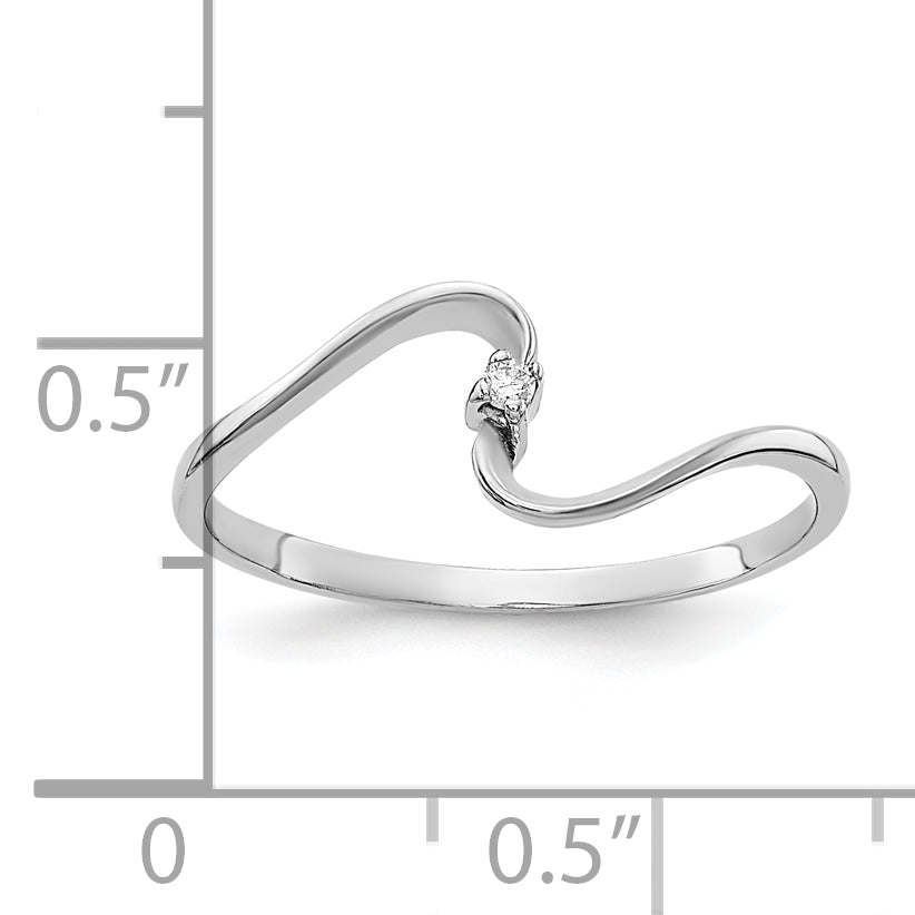 10K White Gold Polished .01ct. Diamond Ring Mounting (No Stone Included) Secondary image