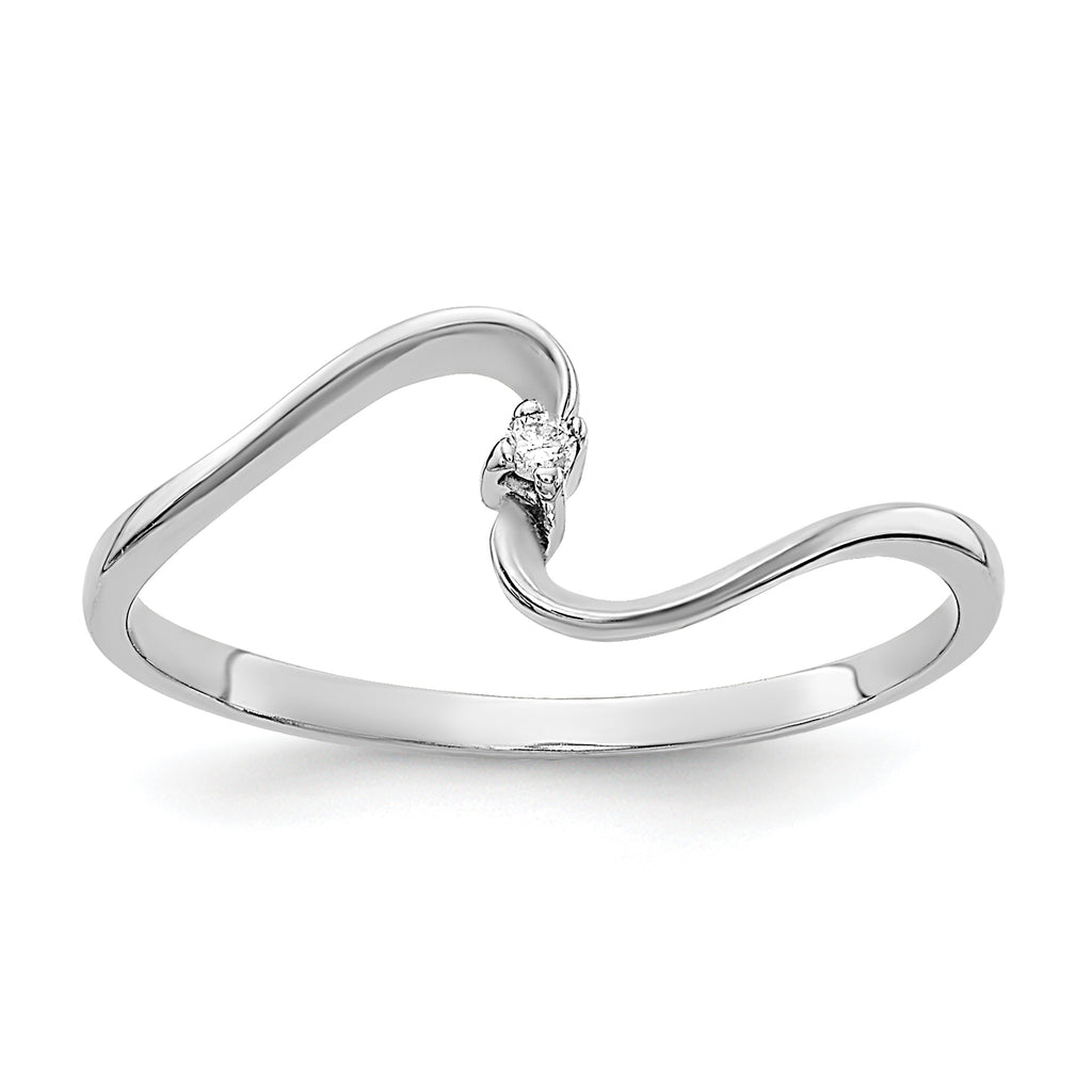 10 Karat White Gold Polished .01ct. Diamond Ring Mounting | Sophia Jewelers