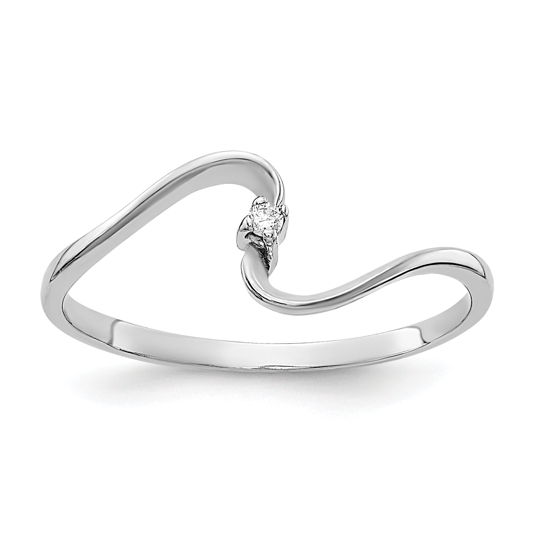 10 Karat White Gold Polished .01ct. Diamond Ring Mounting | Sophia Jewelers