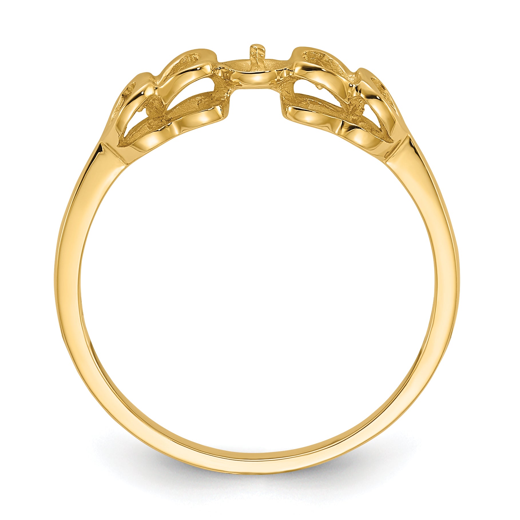 10K Polished Pearl Ring Mounting (No Stone Included) Secondary image