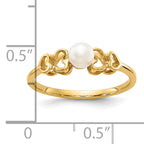 10K 4mm FW Cultured Pearl Ring