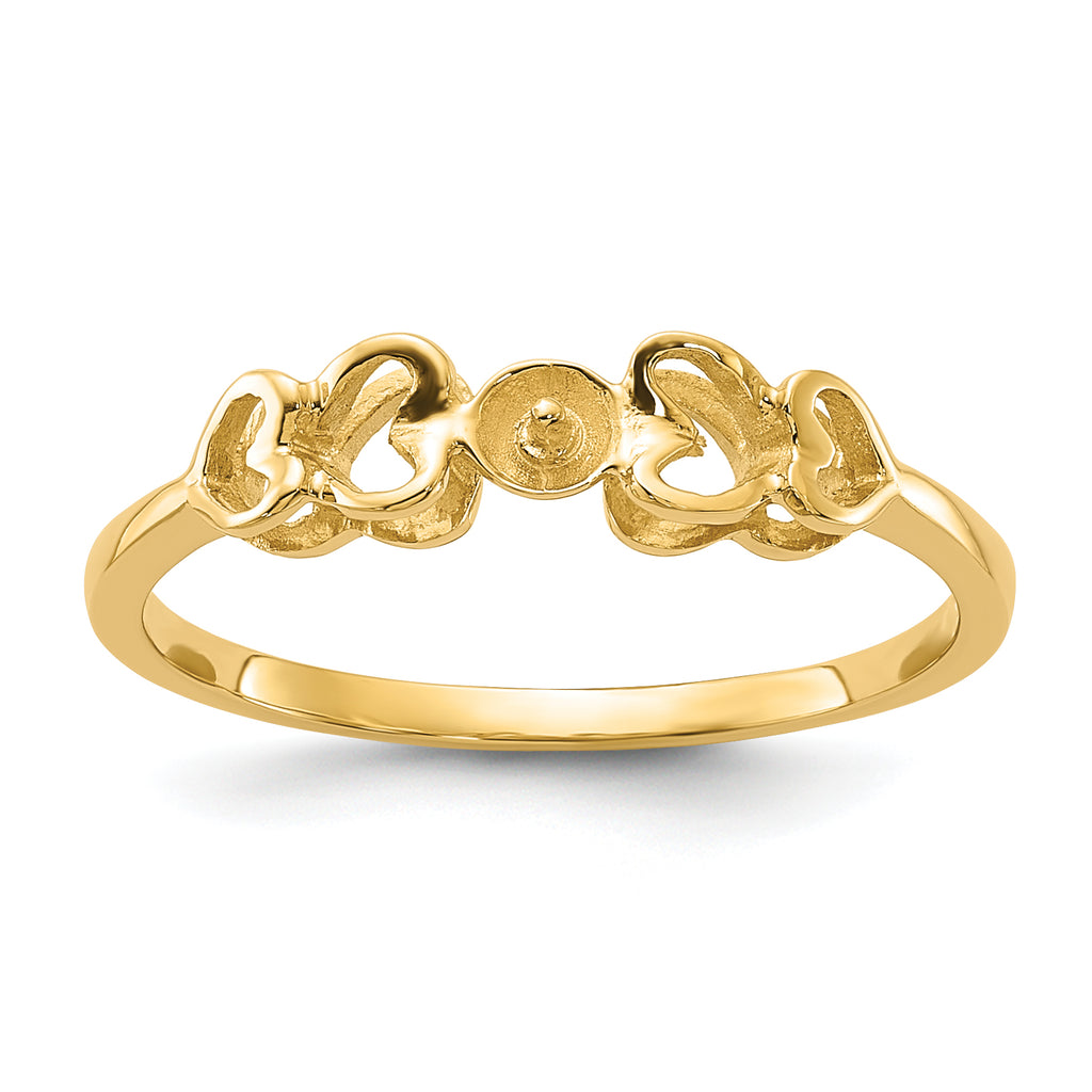 10K Polished Pearl Ring Mounting (No Stone Included)