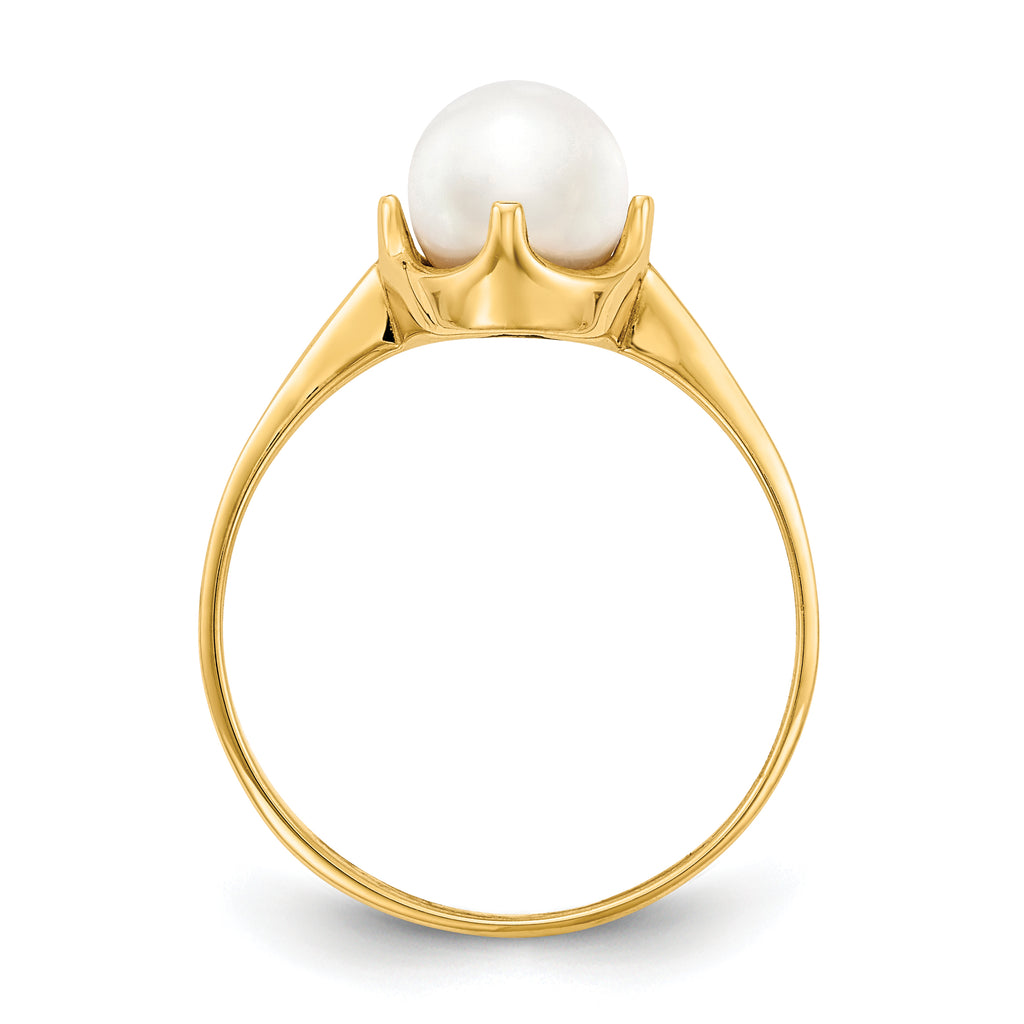 10K 6.5mm FW Cultured Pearl ring