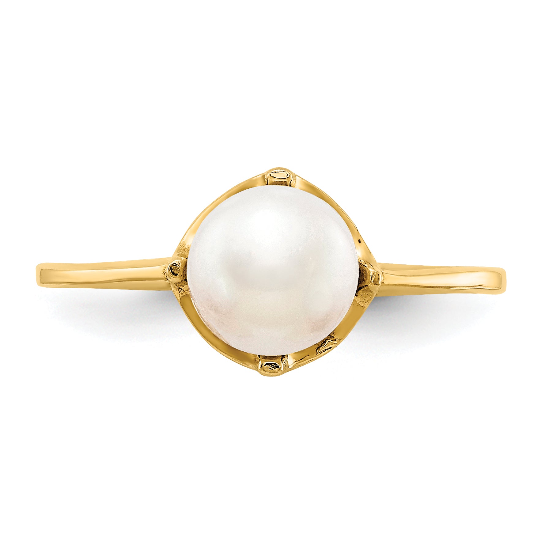10K 6.5mm FW Cultured Pearl ring