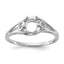 10K White Gold Polished 6x4 Oval Gemstone Ring Mounting (No Stone Included)