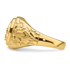 10k Polished and Nugget Texture Masonic Ring Mounting (No Stone Included)
