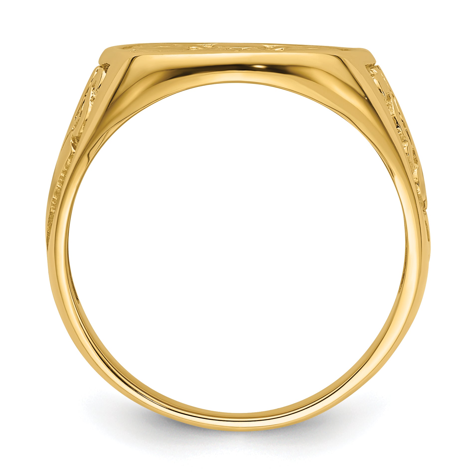 10k Men's Polished and Grooved (Not Enameled) Masonic Ring Secondary image