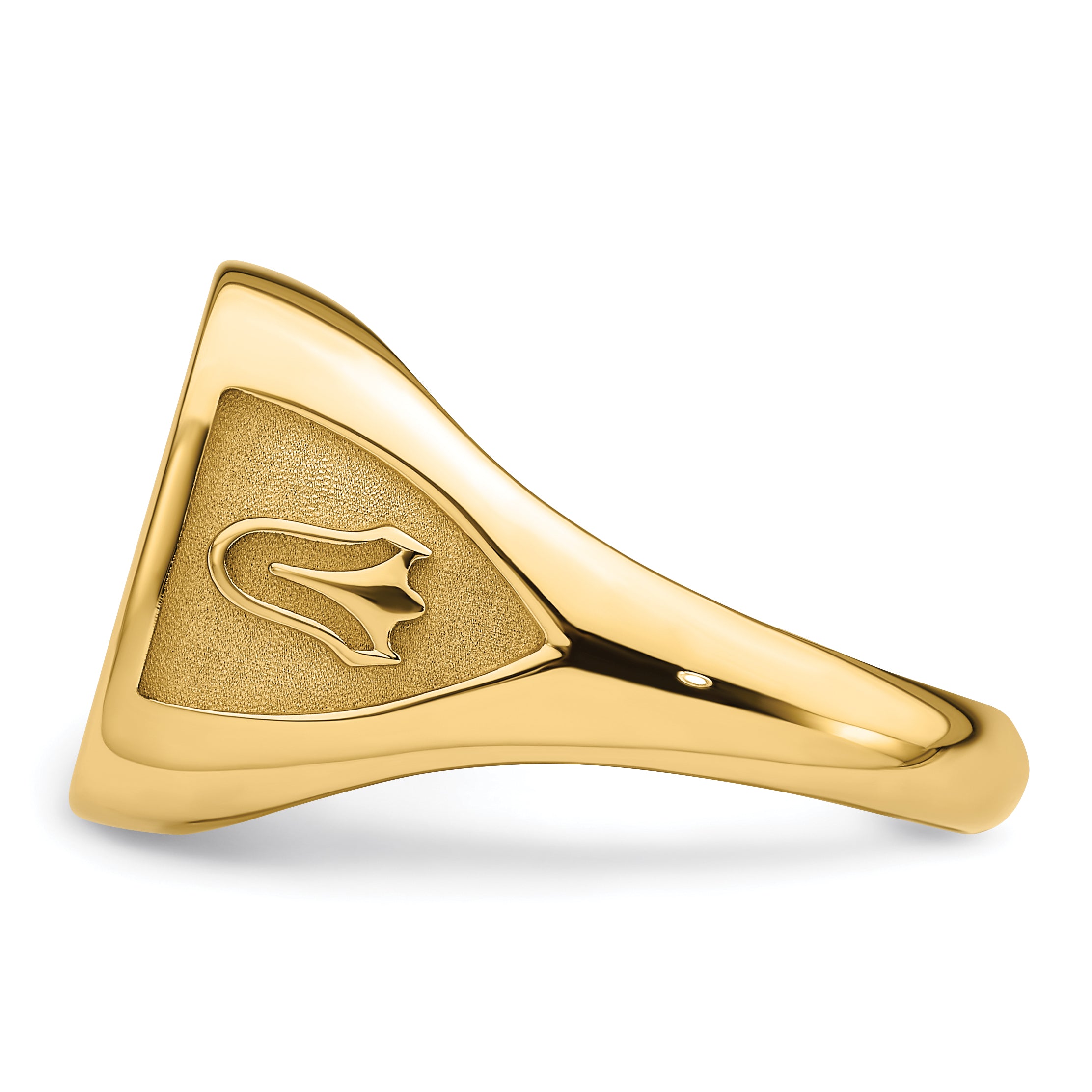 10k Men's Polished and Textured Masonic Ring Mounting (No Stones Included)