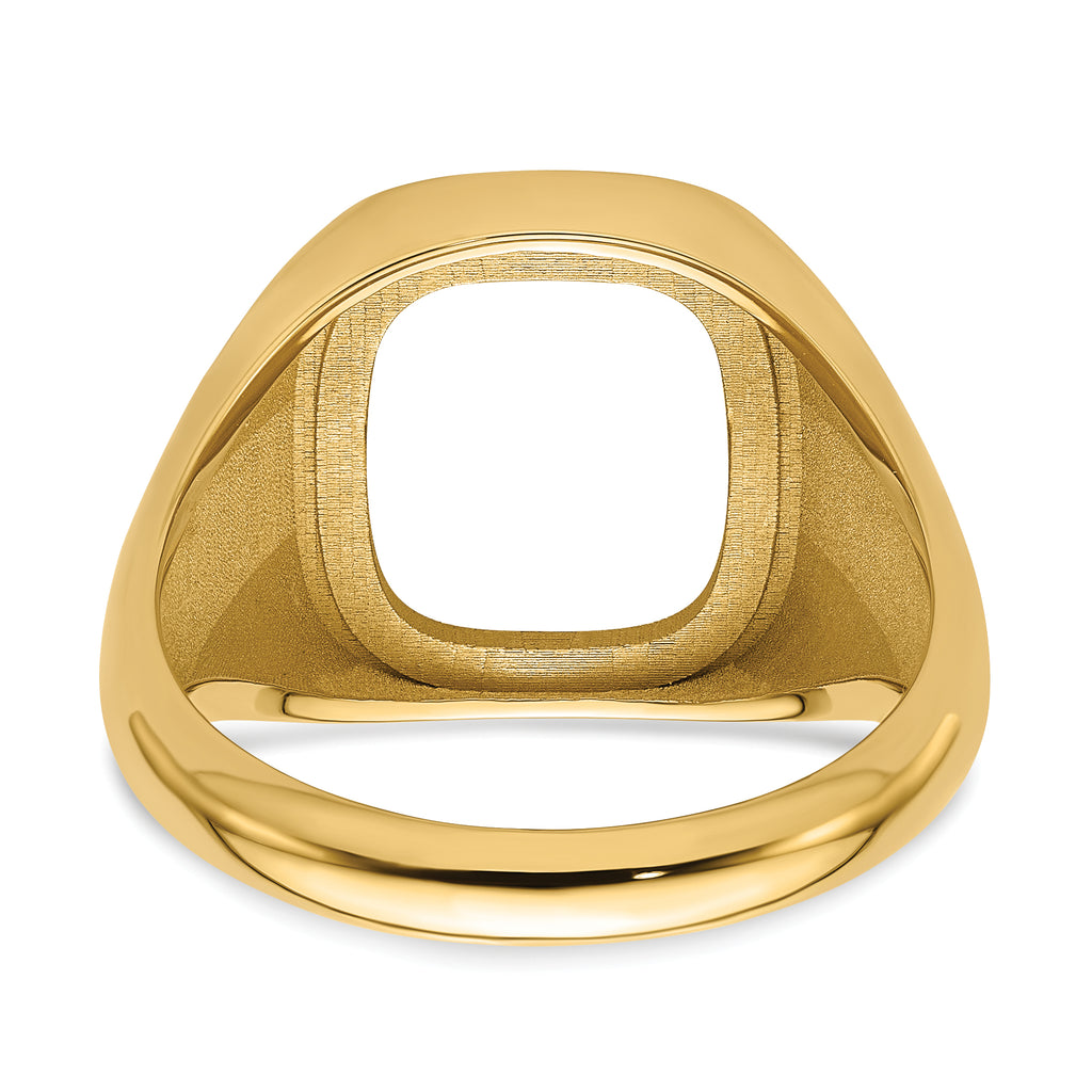 10k Men's Polished and Textured Masonic Ring Mounting (No Stones Included)