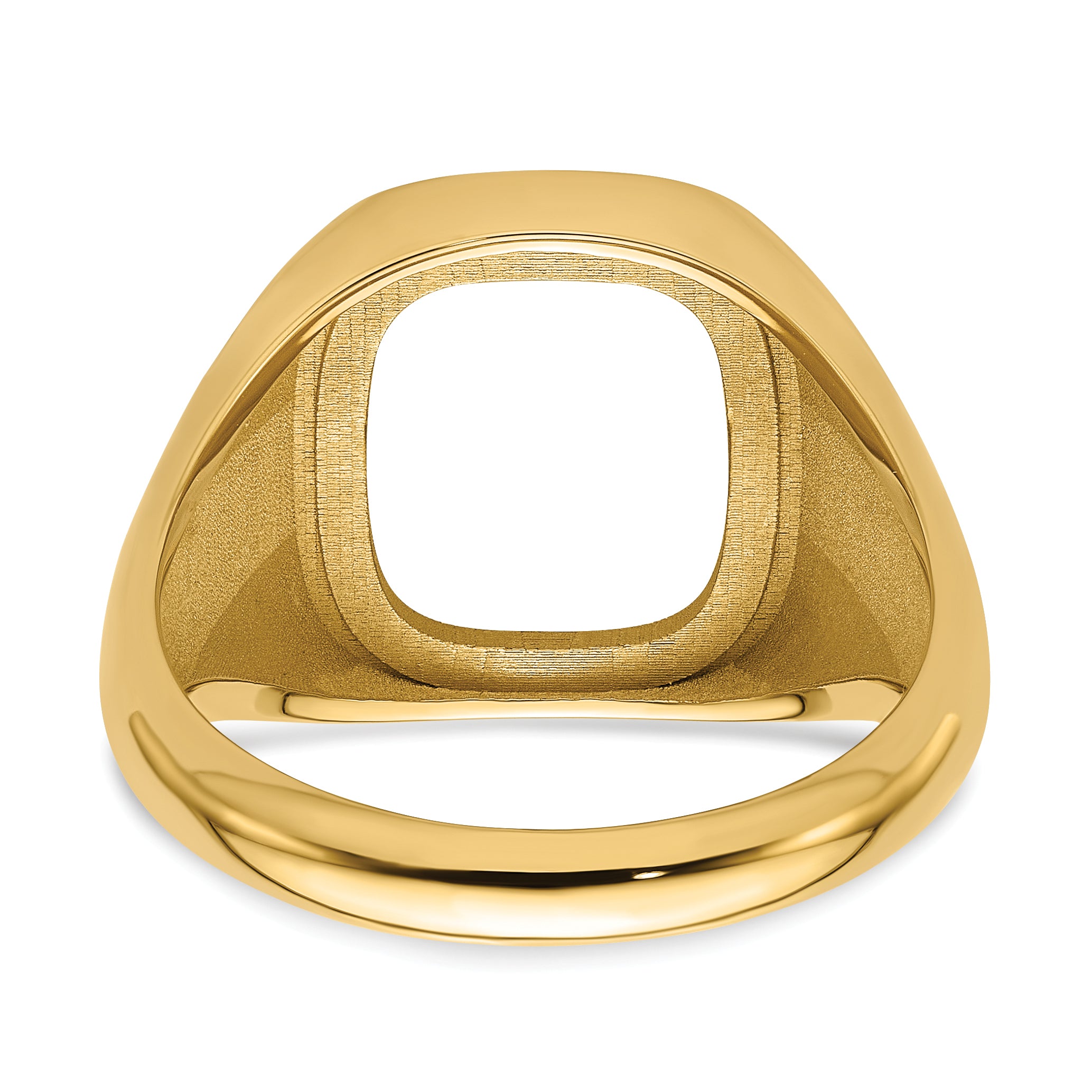 10k Men's Polished and Textured Masonic Ring Mounting (No Stones Included)