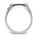 10k White Gold Men's Polished and Textured Masonic Ring Mounting (No Stones Included)