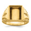 10k Men's Polished and Textured Masonic Ring Mounting (No Stones Included)