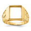 10k Men's Polished and Textured Masonic Ring Mounting (No Stones Included)
