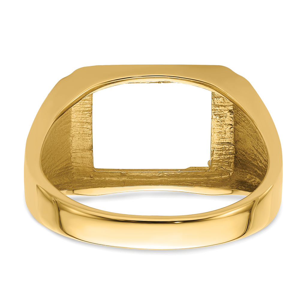 10k Men's Polished and Textured Masonic Ring Mounting (No Stones Included)
