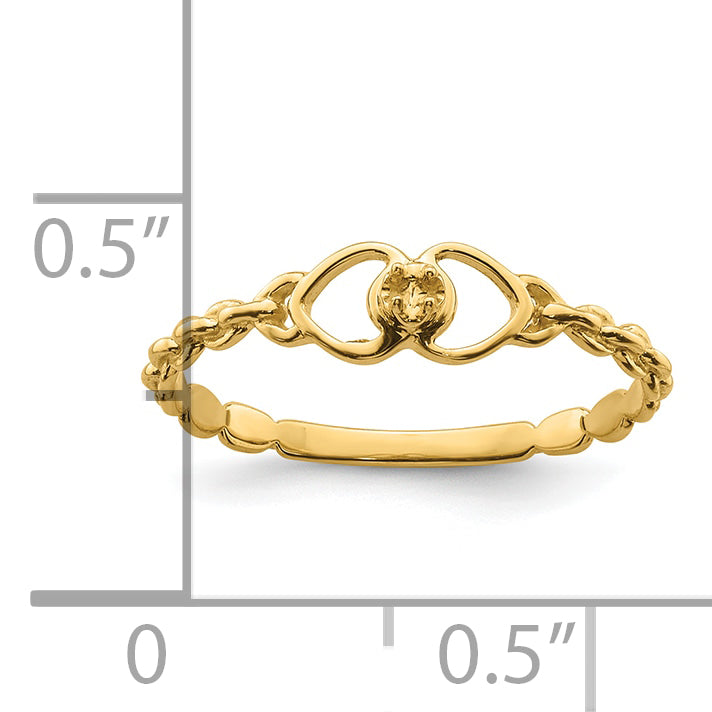 10K .01ct. Diamond Heart Ring Mounting (No Stones Included)