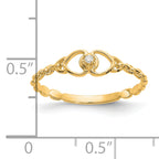 10K AA Diamond heart ring