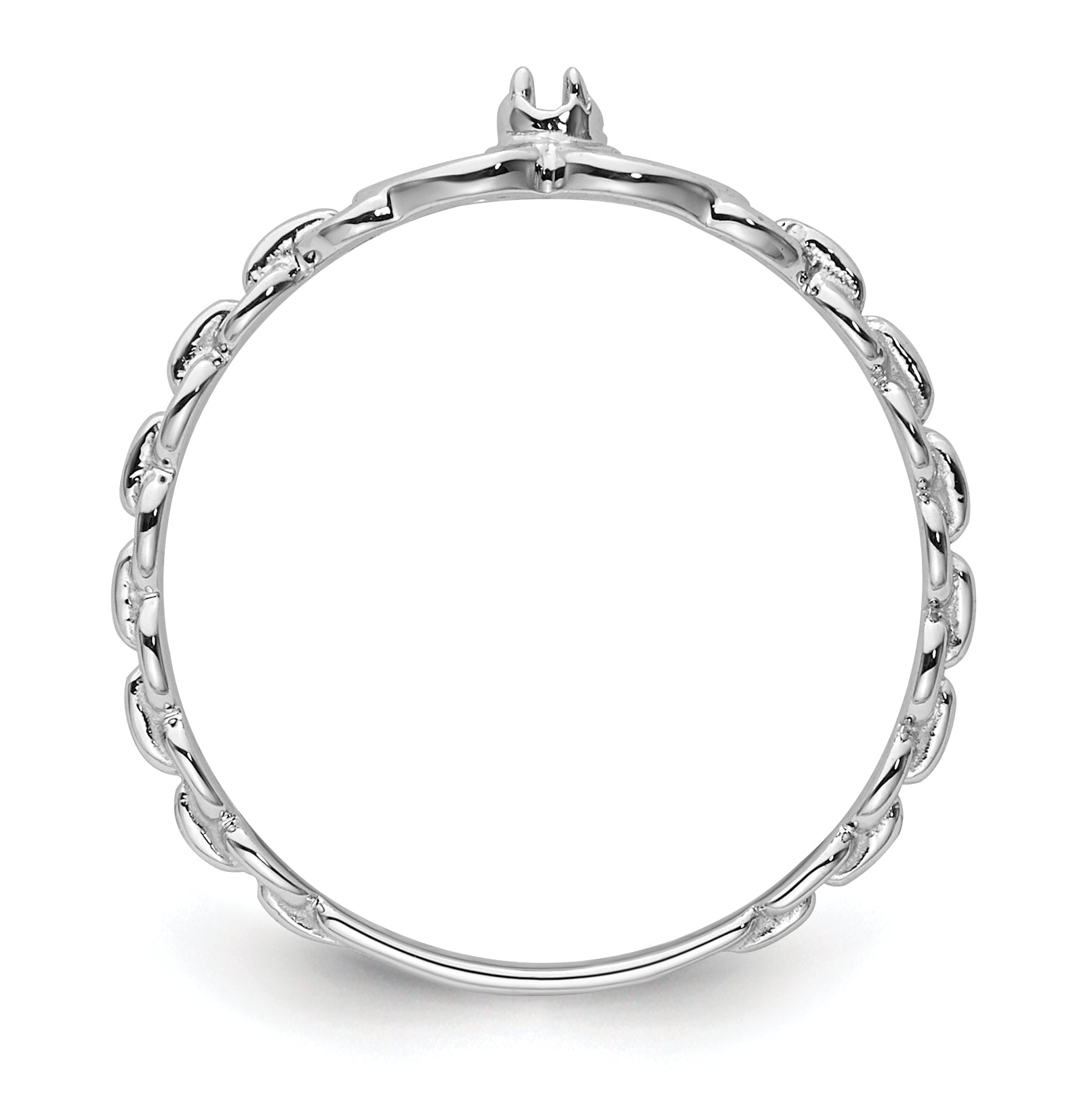 10K White Gold .01ct. Diamond Heart Ring Mounting (No Stones Included)