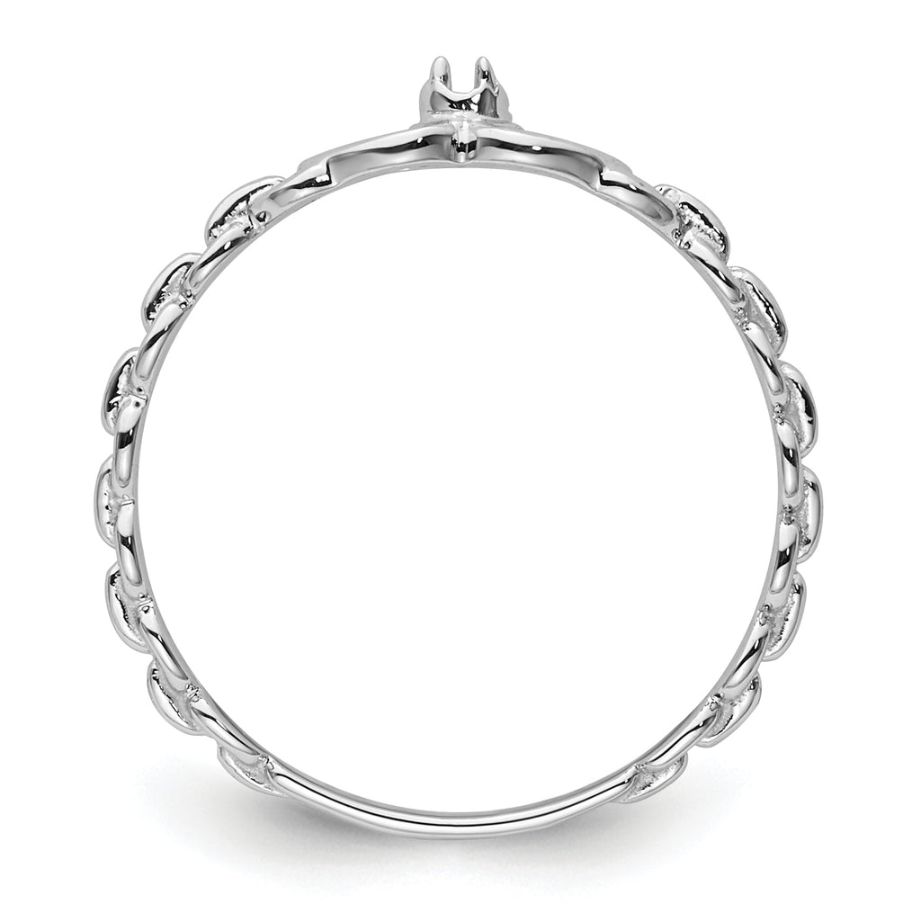 10K White Gold .01ct. Diamond Heart Ring Mounting (No Stones Included)
