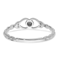 10K White Gold .01ct. Diamond Heart Ring Mounting (No Stones Included)