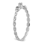 10K White Gold .01ct. Diamond Heart Ring Mounting (No Stones Included)