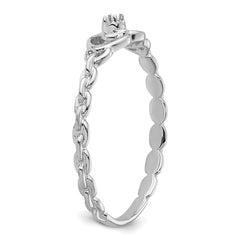 10K White Gold .01ct. Diamond Heart Ring Mounting (No Stones Included)