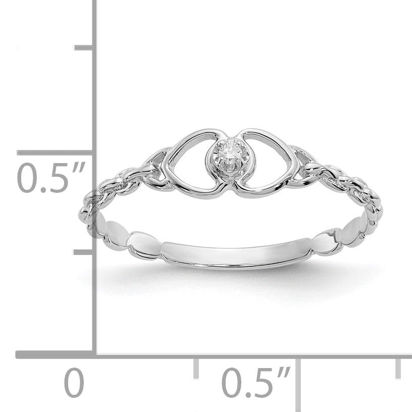 10K White Gold AA Diamond heart ring Secondary image