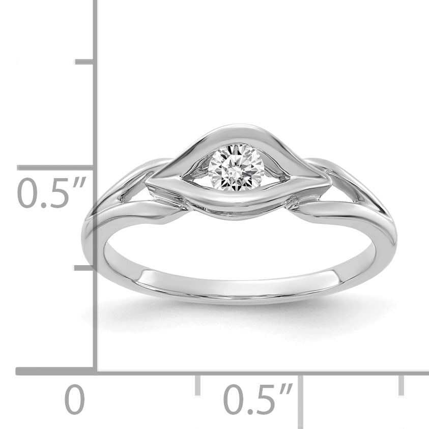 10K White Gold Polished AA Diamond ring Secondary image