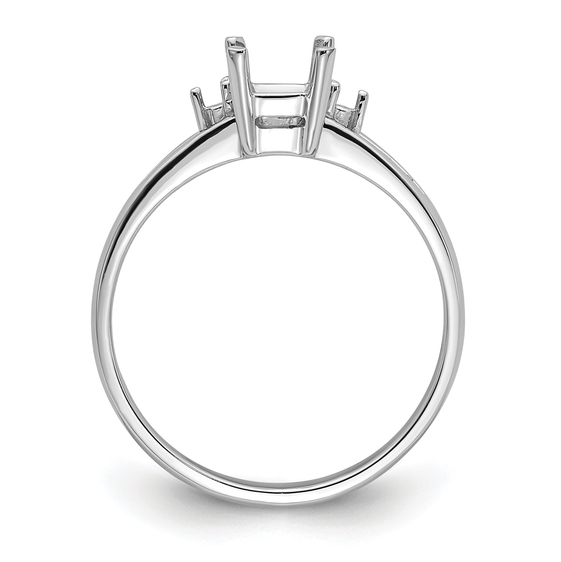 10K White Gold Diamond & Gemstone Ring Mounting (No Stones Included) Secondary image