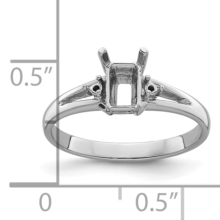 10K White Gold Diamond & Gemstone Ring Mounting (No Stones Included)