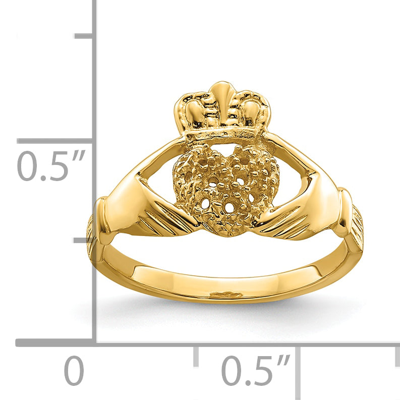 10K Claddagh Ring Mounting (No Stones Included)