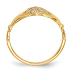 10K 1/10ct AA Diamond Claddagh Ring