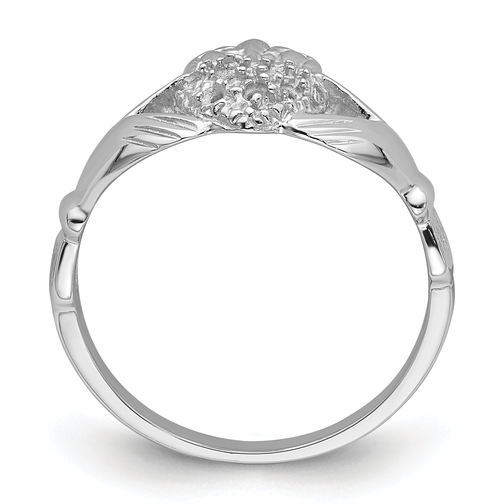 10K White Gold Claddagh Ring Mounting (No Stones Included) Secondary image