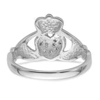 10K White Gold Claddagh Ring Mounting (No Stones Included)