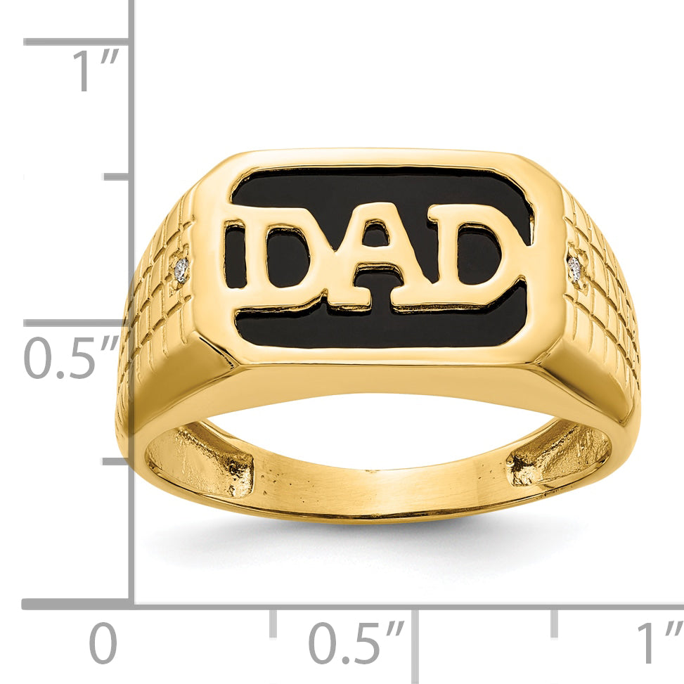10K AA Diamond Onyx DAD Ring Secondary image
