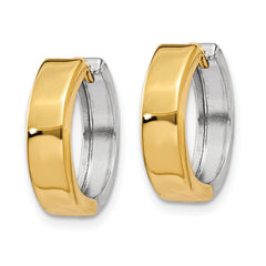 10k Two-tone Hinged Hoop Earrings