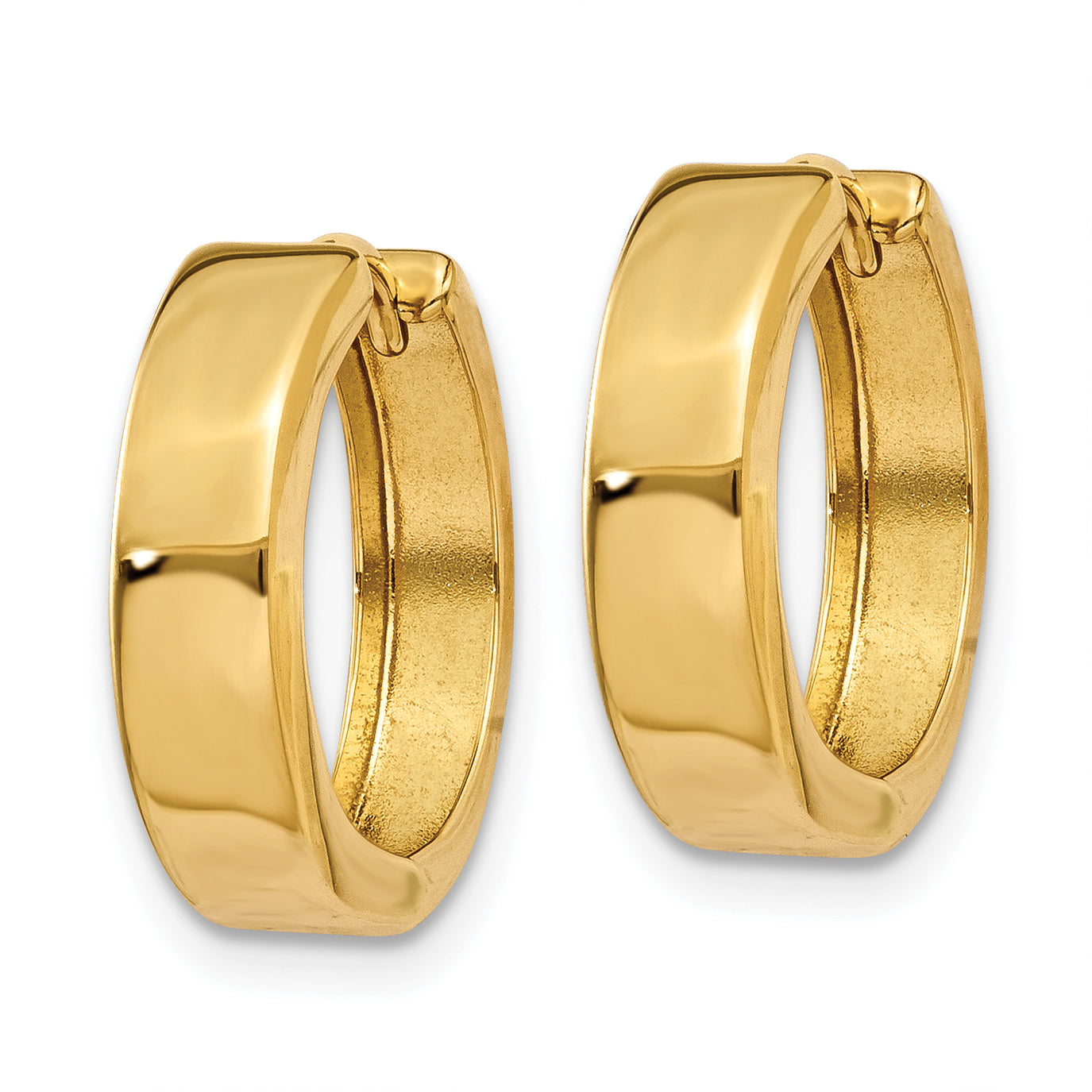 10k Yellow Gold Square Hinged Hoop Earrings Secondary image