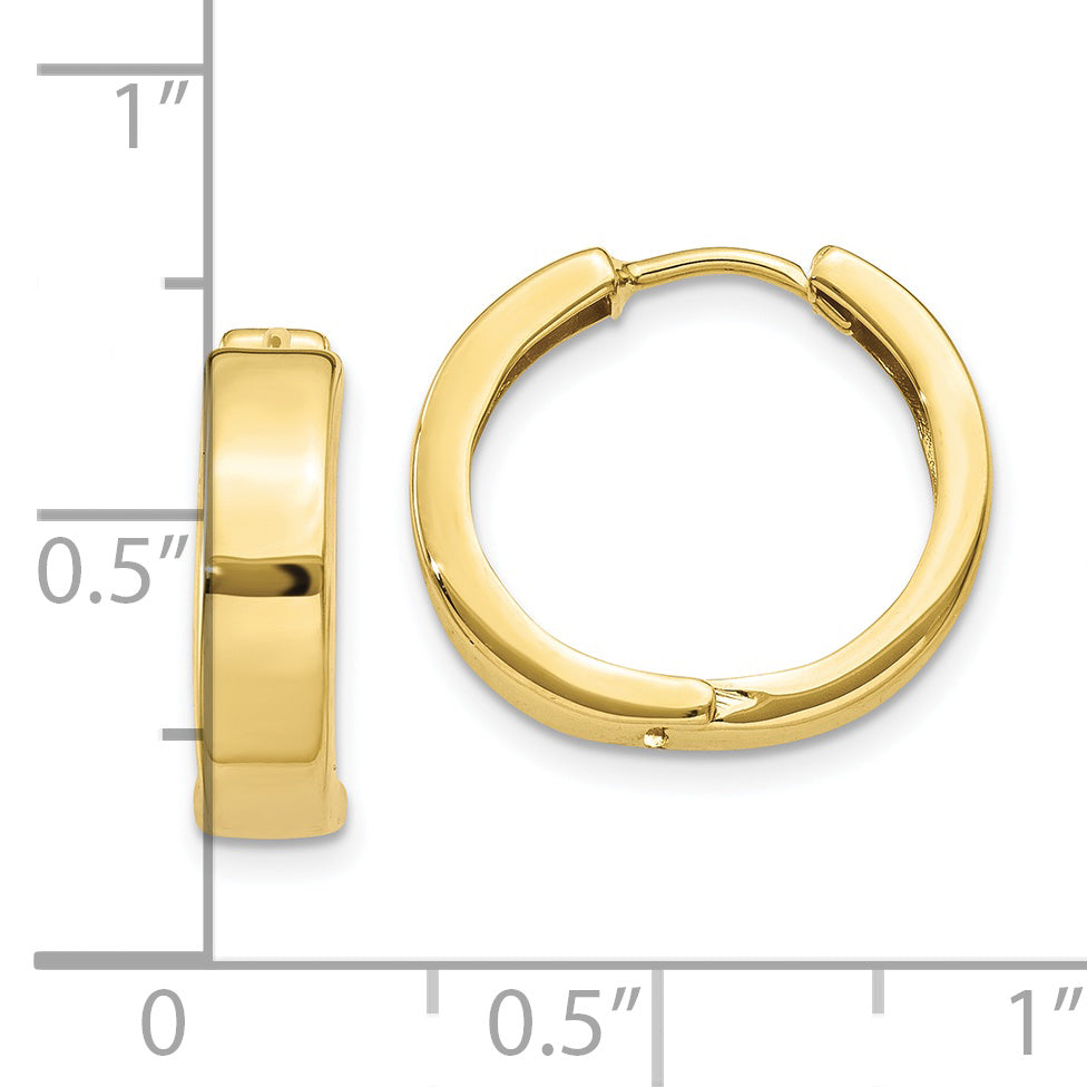 10k Yellow Gold Square Hinged Hoop Earrings