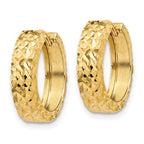 10k Diamond-cut Hinged Hoop Earrings