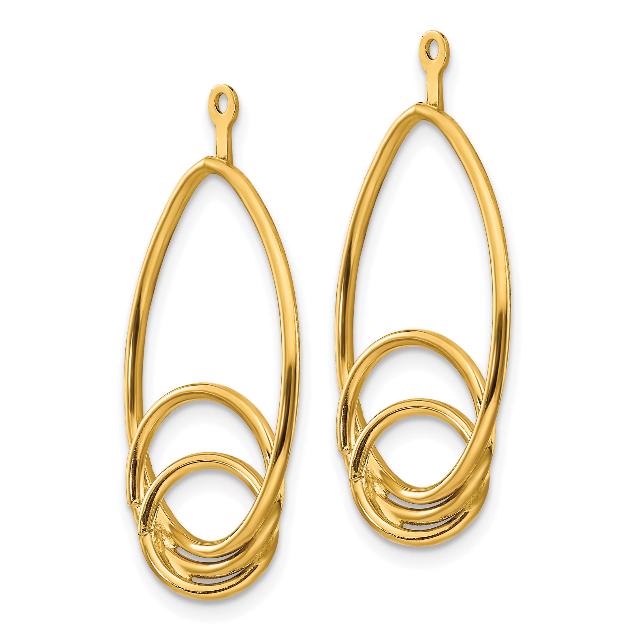 10k Polished Fancy Teardrop Earring Jackets