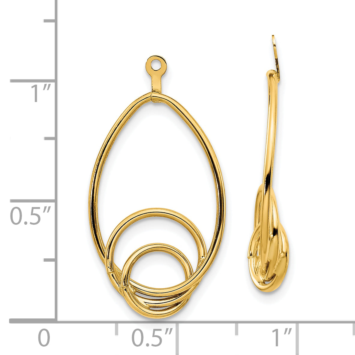 10k Polished Fancy Teardrop Earring Jackets