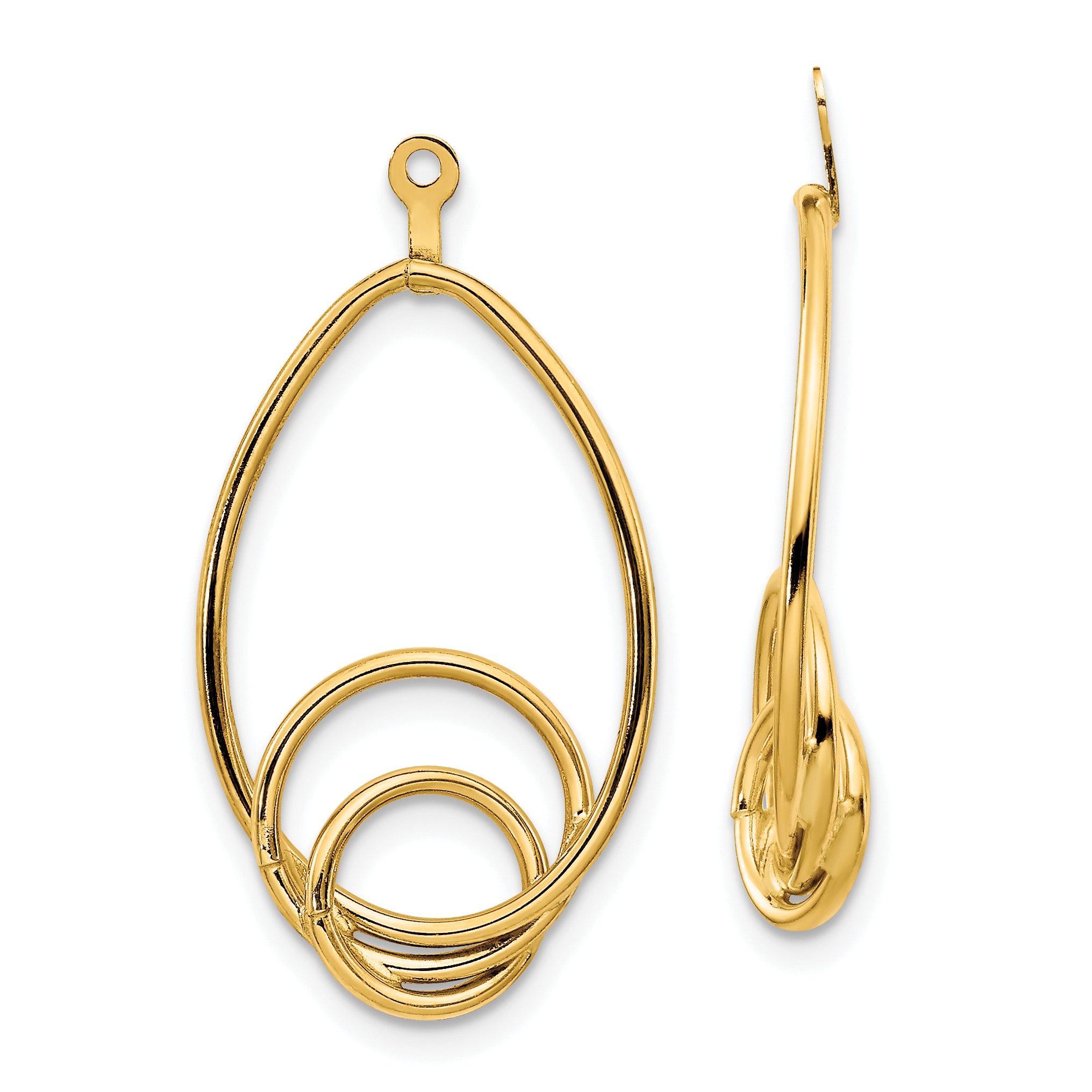 10k Polished Fancy Teardrop Earring Jackets Main image
