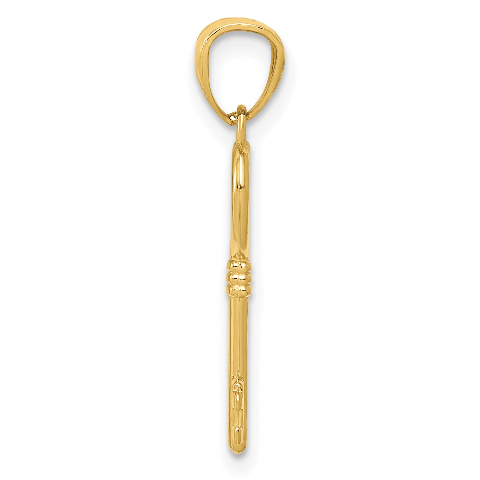 10K Polished Heart Key Charm Secondary image