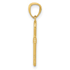 10K Polished Heart Key Charm